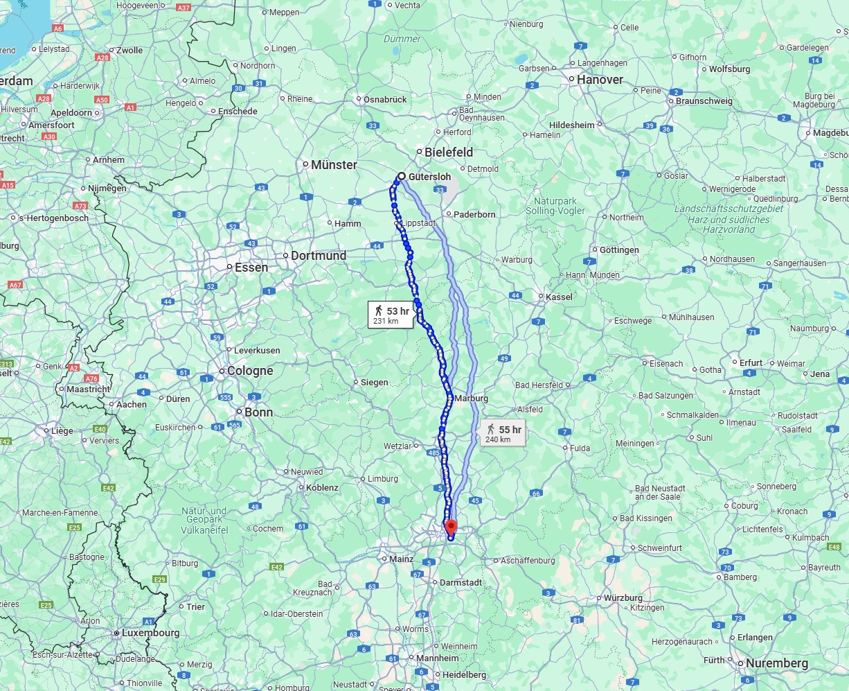 Anreise von Gütersloh Zu Offenbach am Main Über 