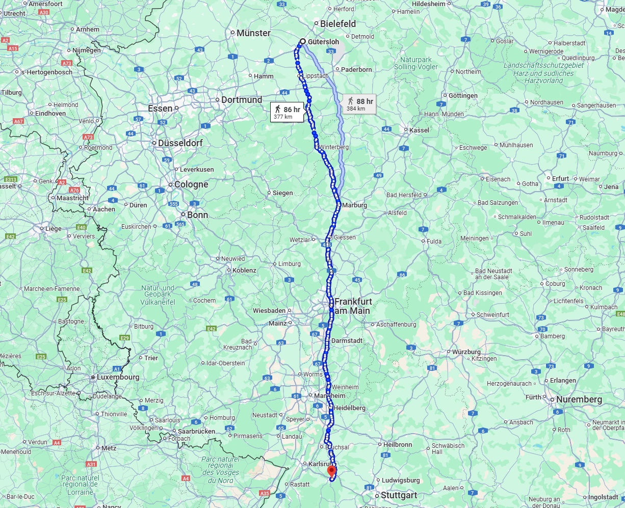 Anreise von Gütersloh Zu Pforzheim Über 
