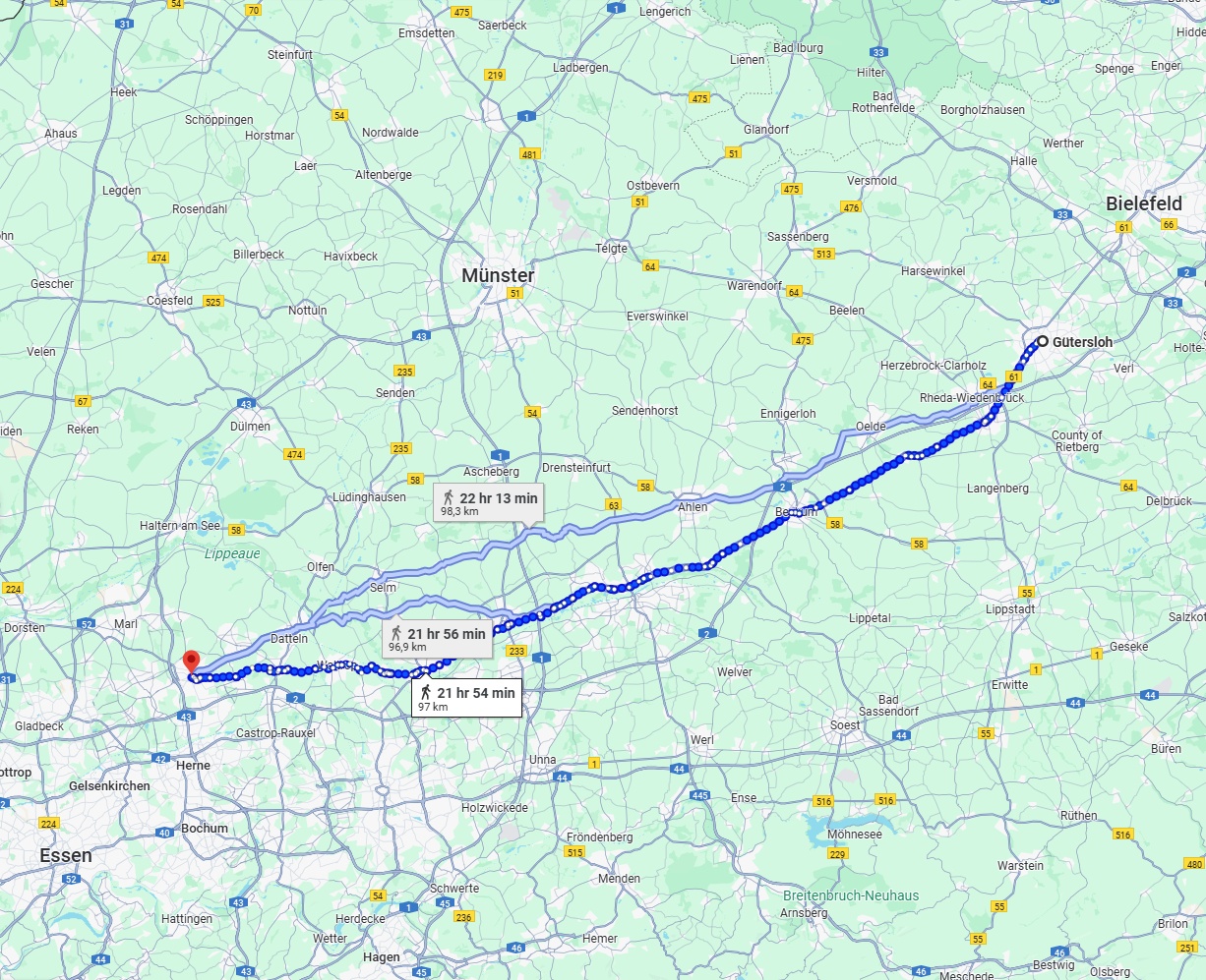 Anreise von Gütersloh Zu Recklinghausen Über 