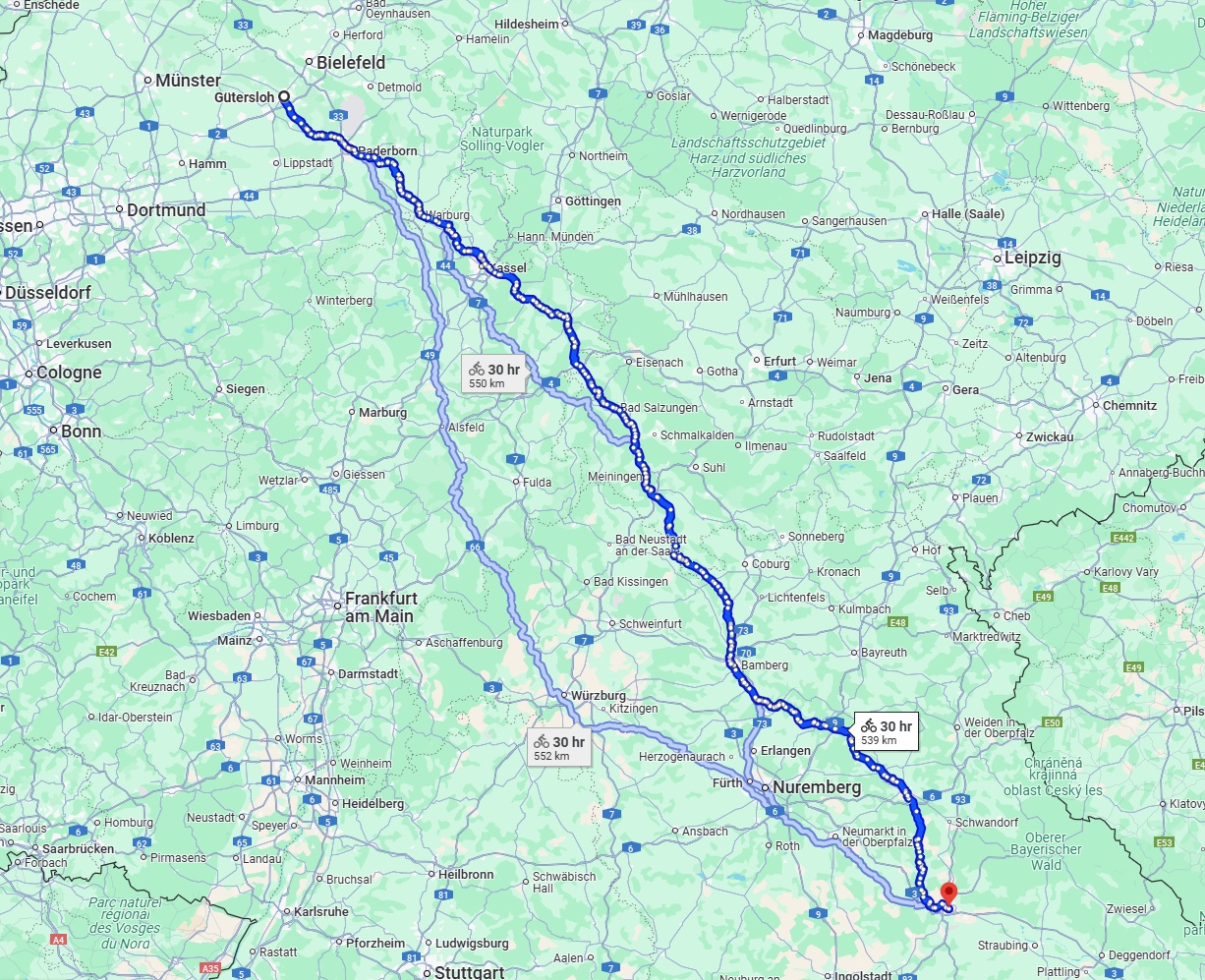 Anreise von Gütersloh Zu Regensburg Über 