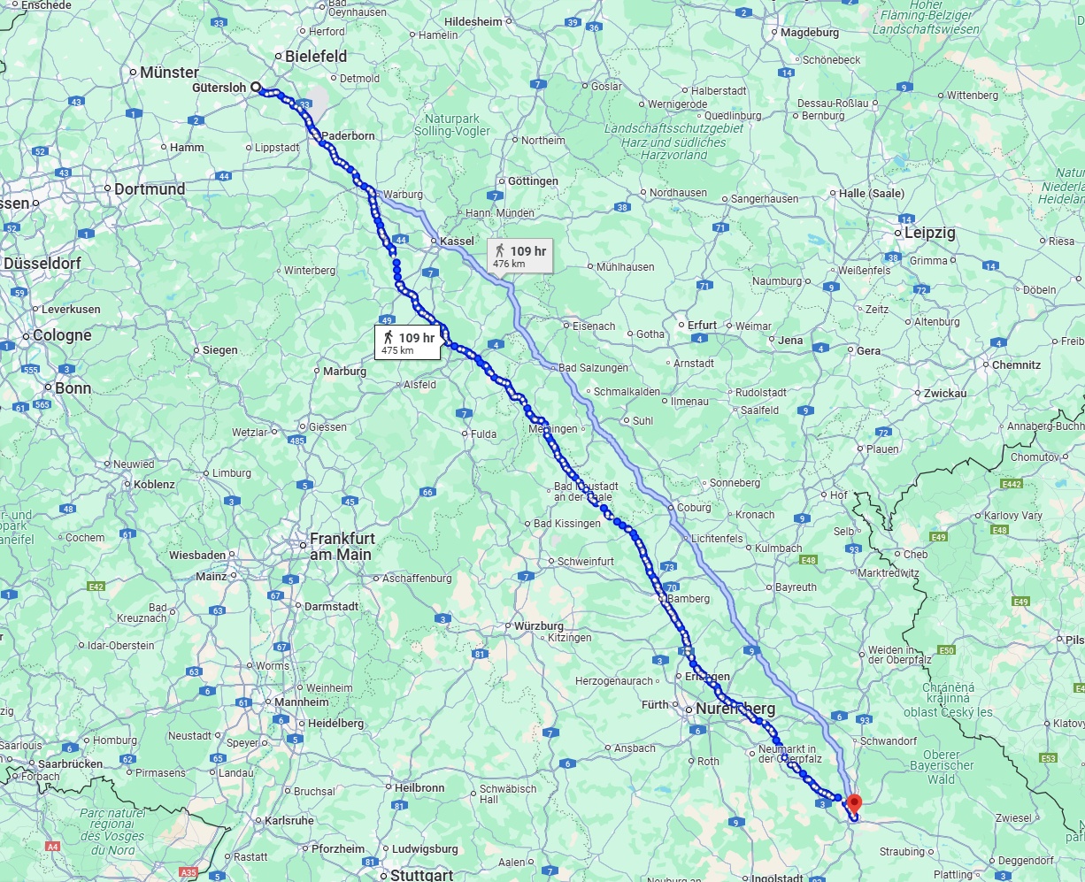 Anreise von Gütersloh Zu Regensburg Über 