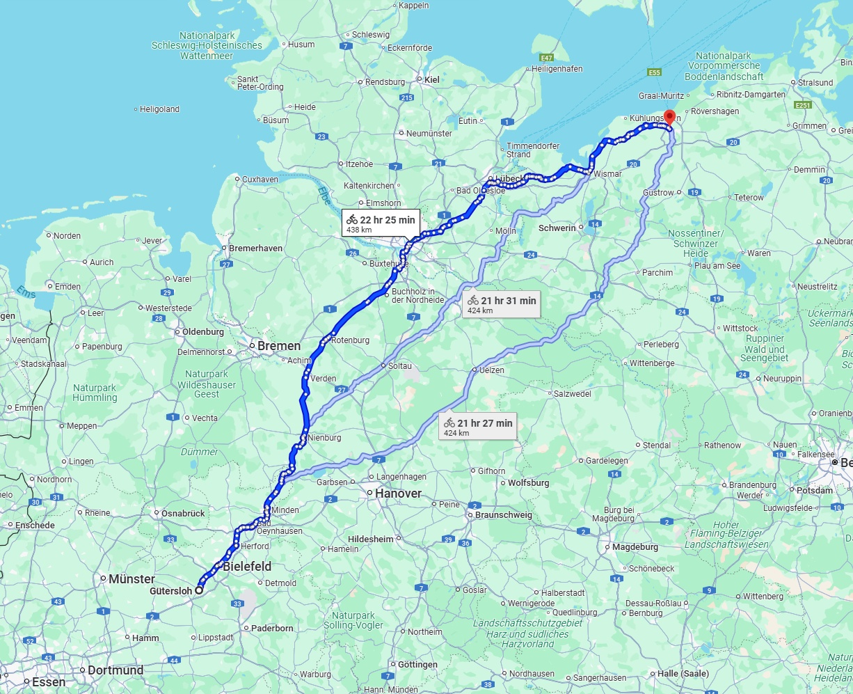 Anreise von Gütersloh Zu Rostock Über 