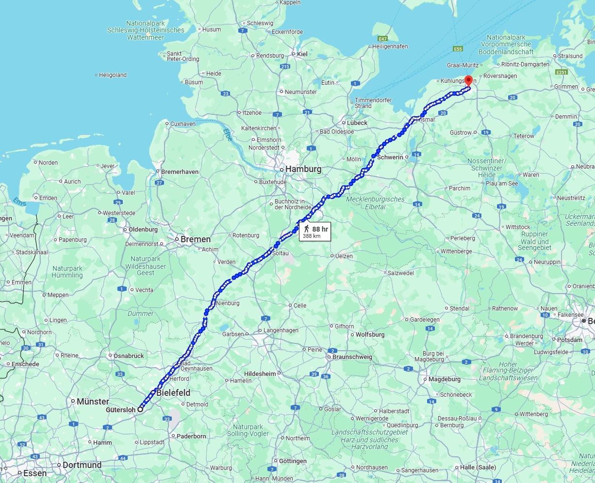 Anreise von Gütersloh Zu Rostock Über 