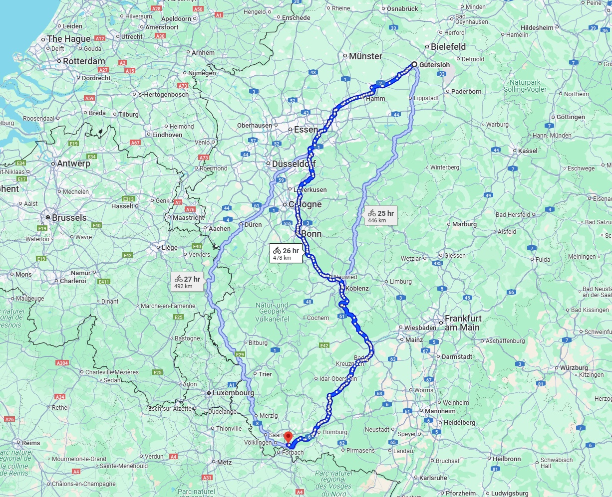 Anreise von Gütersloh Zu Saarbrücken Über 