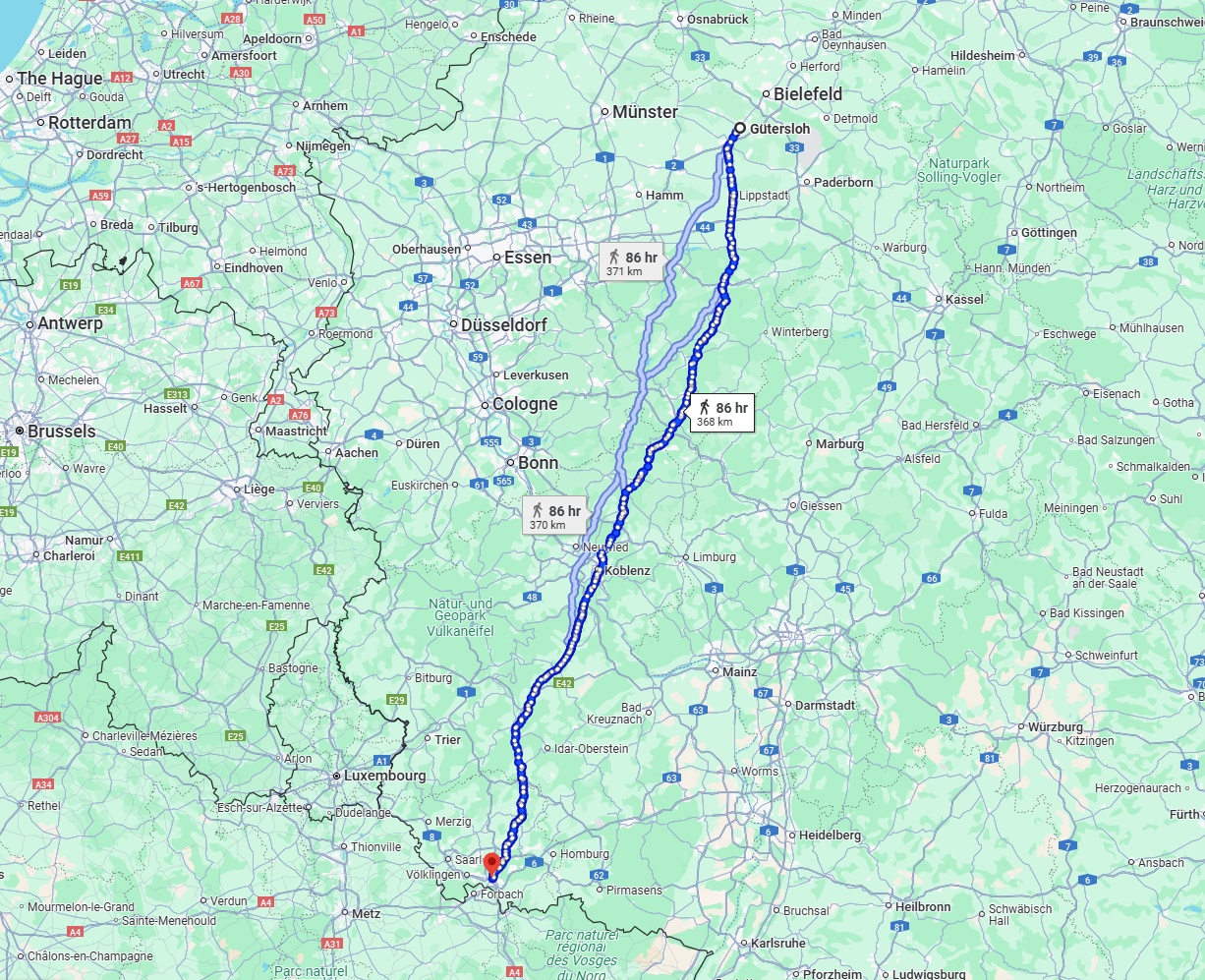 Anreise von Gütersloh Zu Saarbrücken Über 