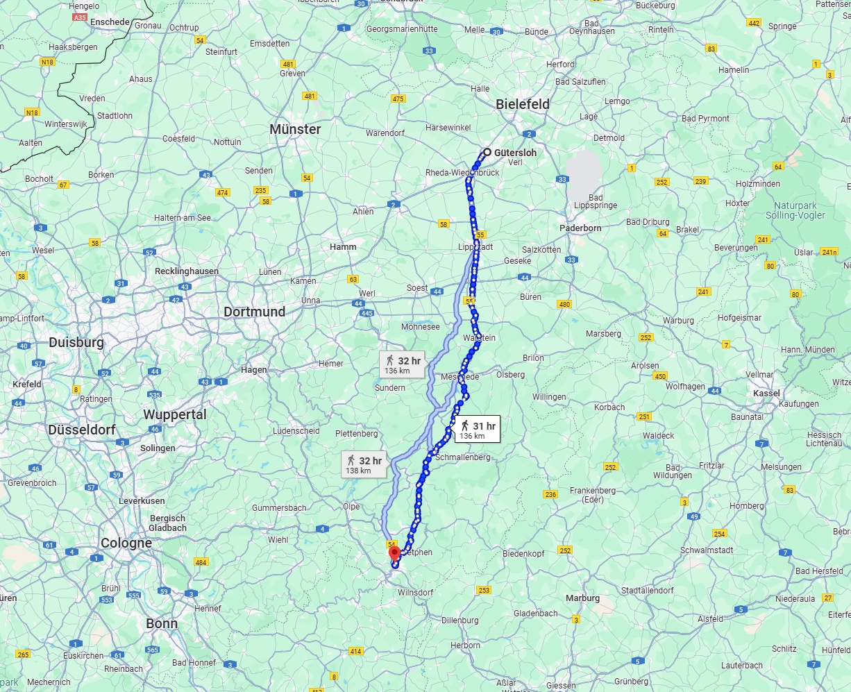 Anreise von Gütersloh Zu Siegen Über 