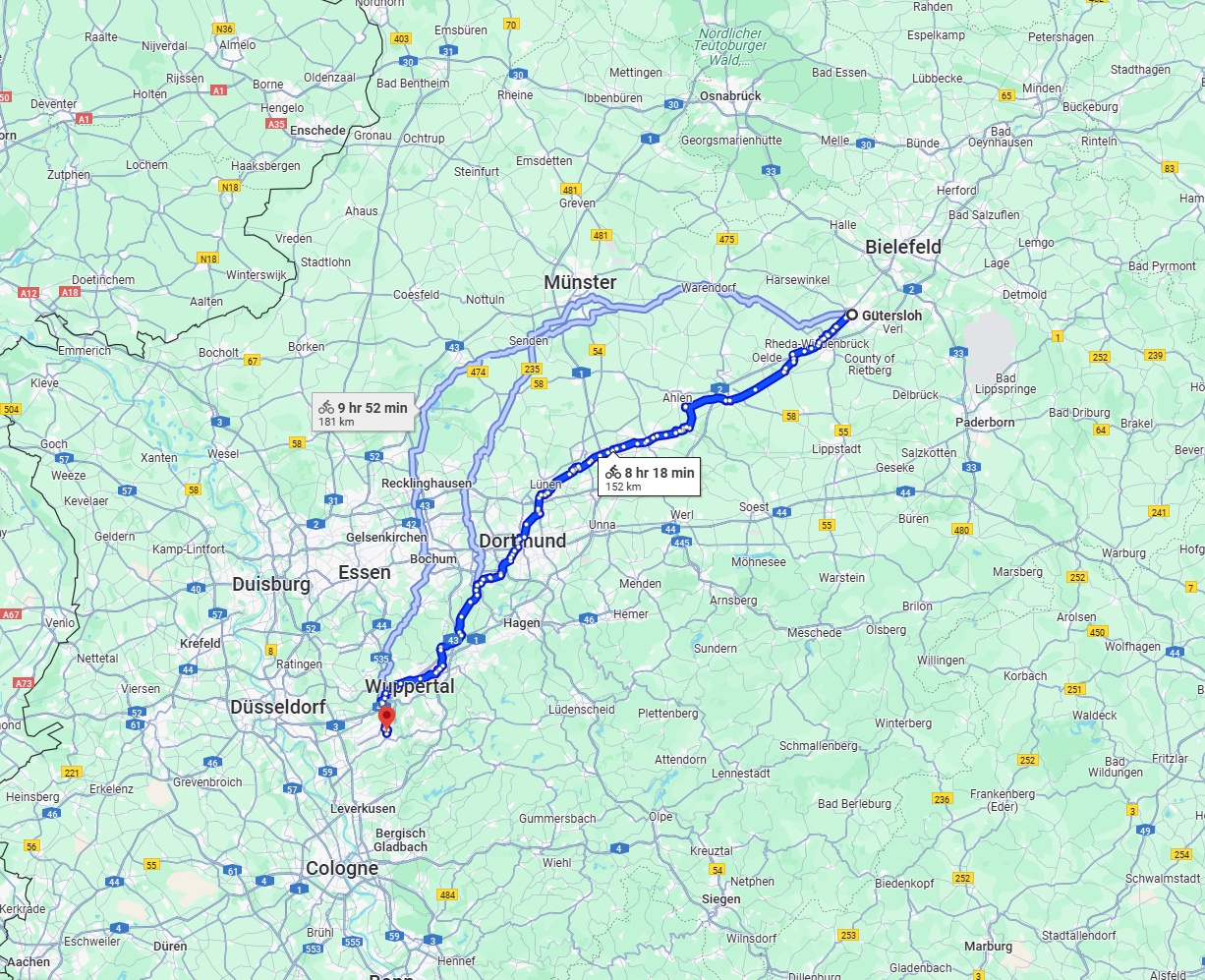 Anreise von Gütersloh Zu Solingen Über 