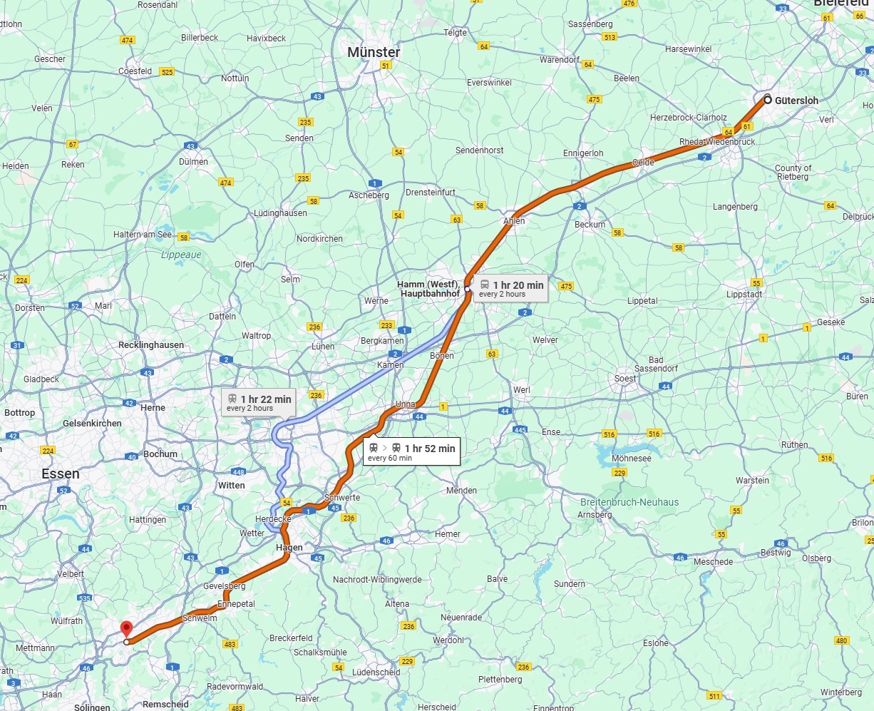 Anreise von Gütersloh Zu Wuppertal Über 