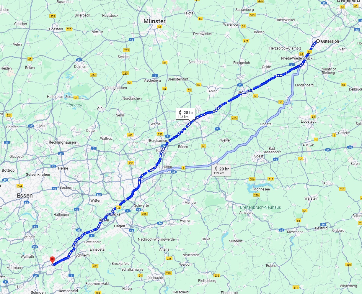 Anreise von Gütersloh Zu Wuppertal Über 