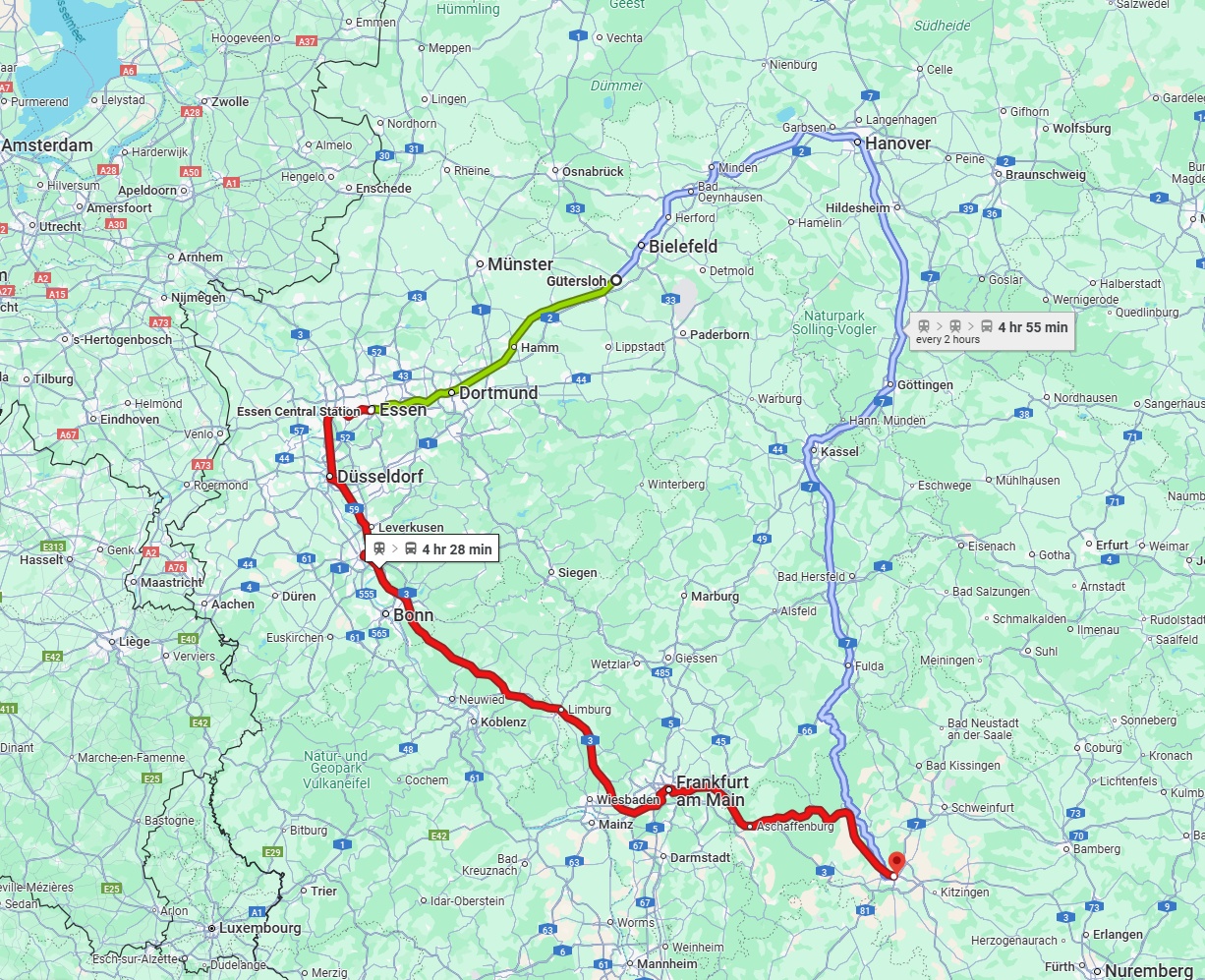 Anreise von Gütersloh Zu Würzburg Über 