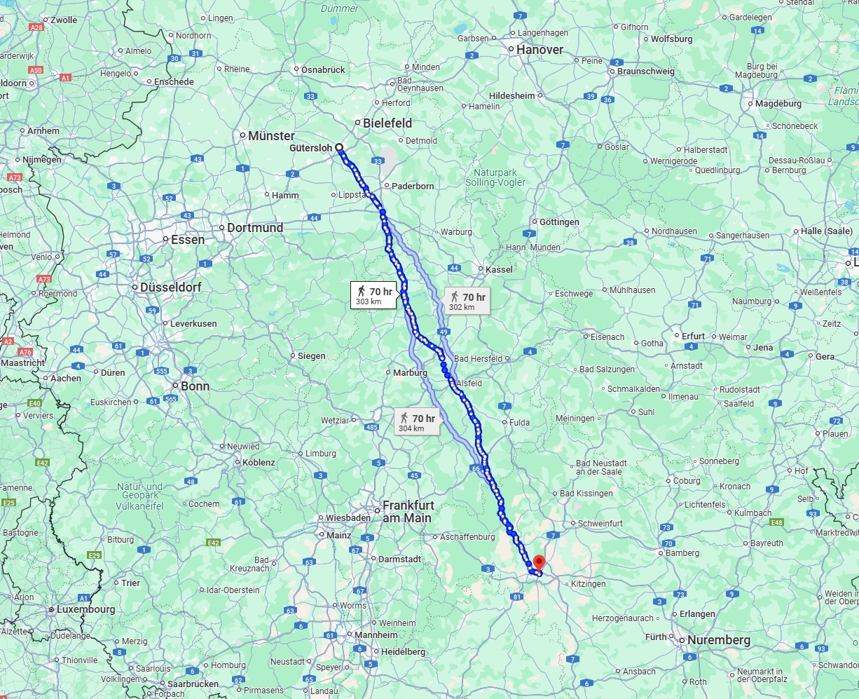 Anreise von Gütersloh Zu Würzburg Über 