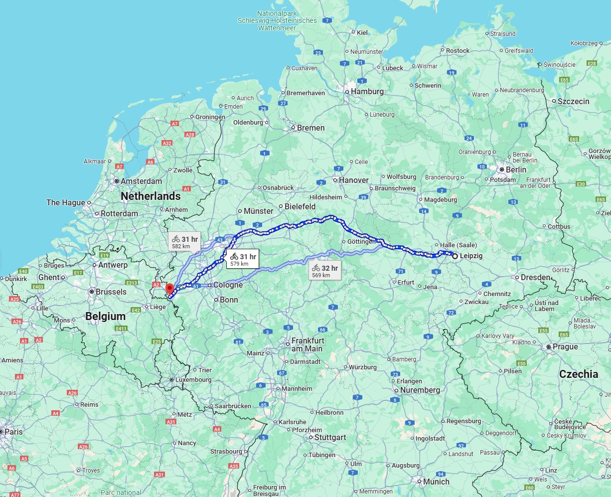 Anreise von Leipzig Zu Aachen Über 