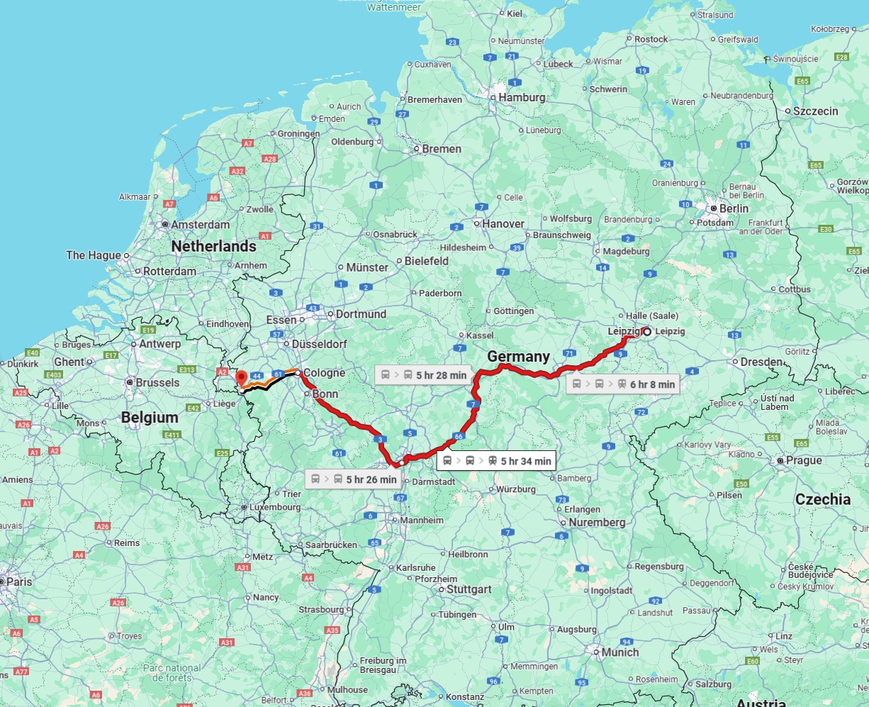 Anreise von Leipzig Zu Aachen Über 