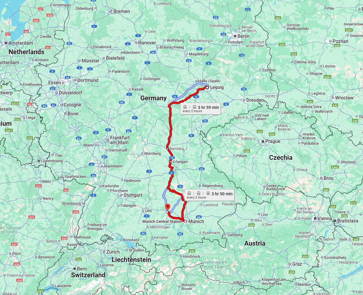 Anreise von Leipzig Zu Augsburg Über 