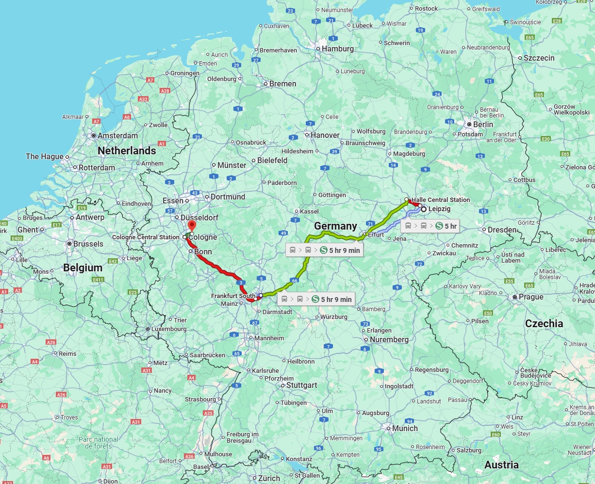 Anreise von Leipzig Zu Bergisch Gladbach Über 