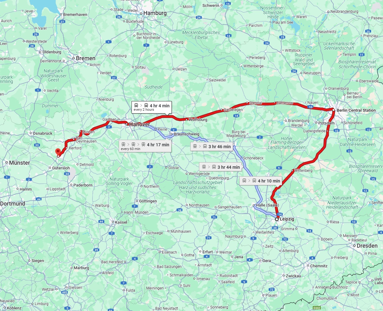 Anreise von Leipzig Zu Bielefeld Über 