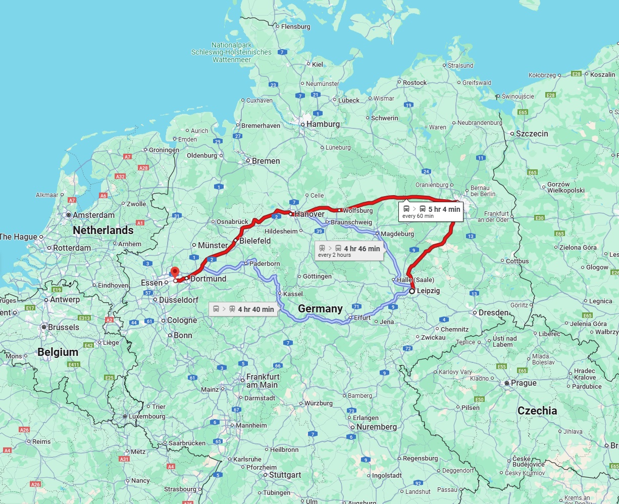 Anreise von Leipzig Zu Bochum Über 