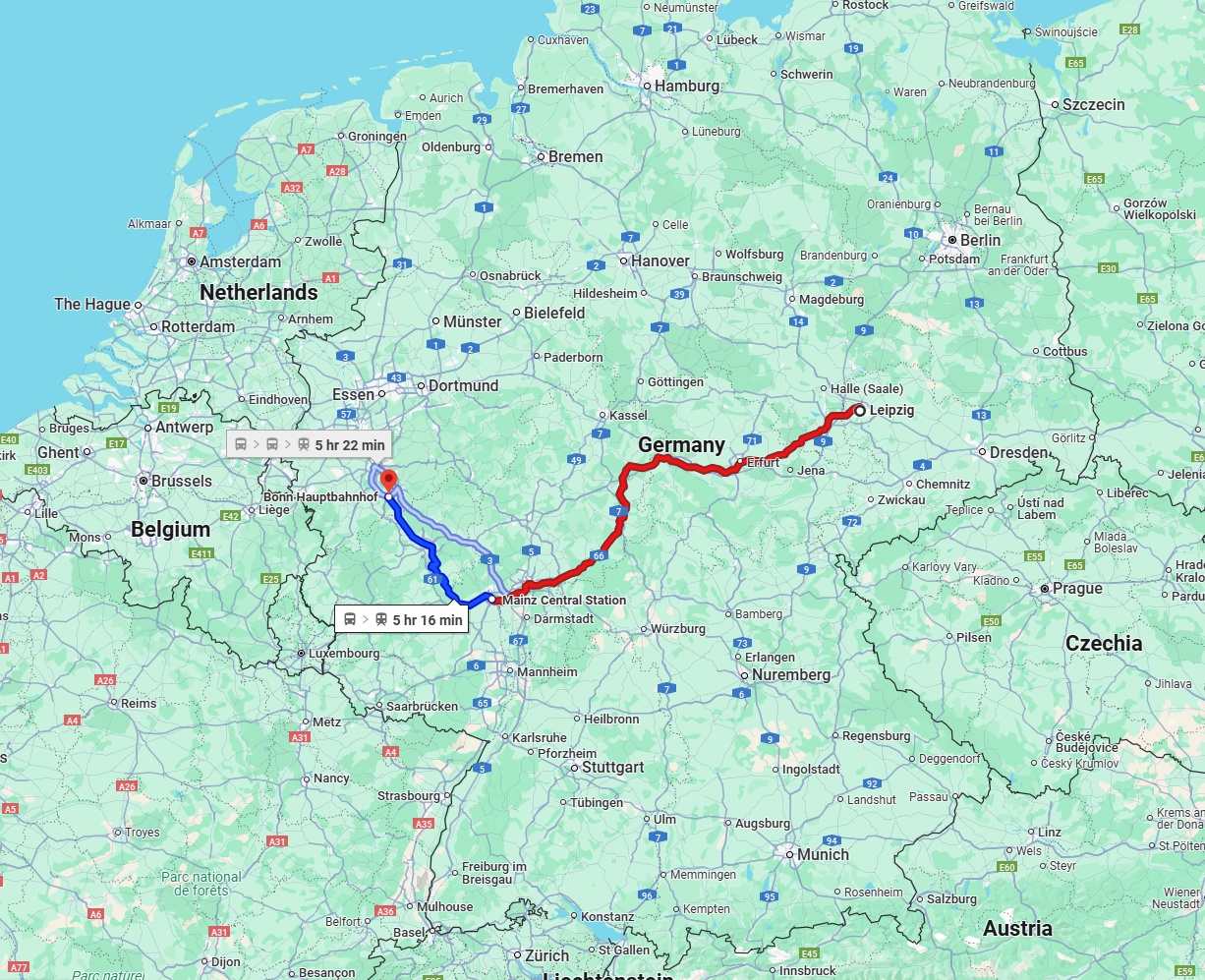 Anreise von Leipzig Zu Bonn Über 