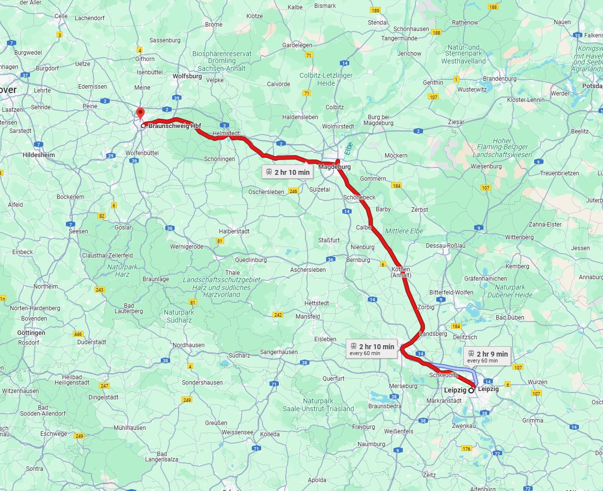 Anreise von Leipzig Zu Braunschweig Über 