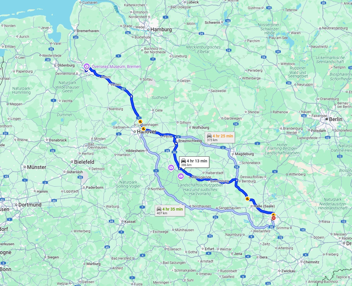 Anreise von Leipzig Zu Bremen Über via A36
