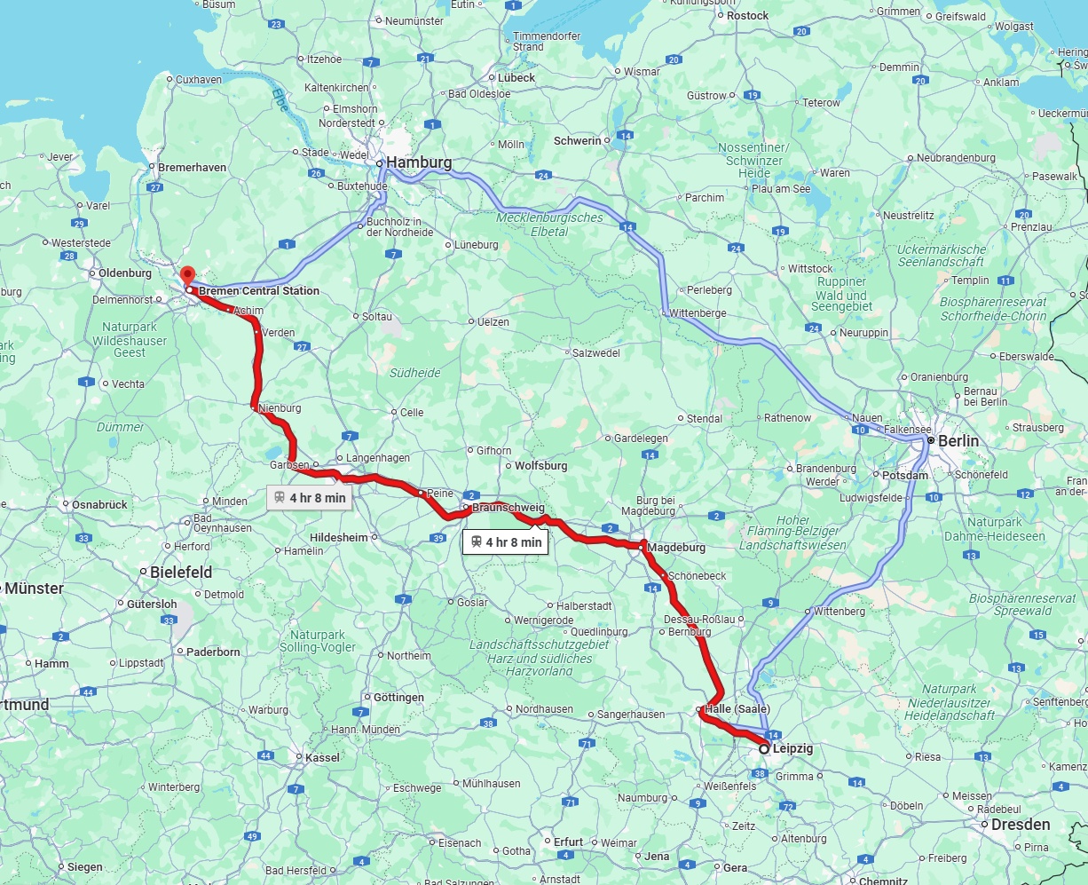Anreise von Leipzig Zu Bremen Über 