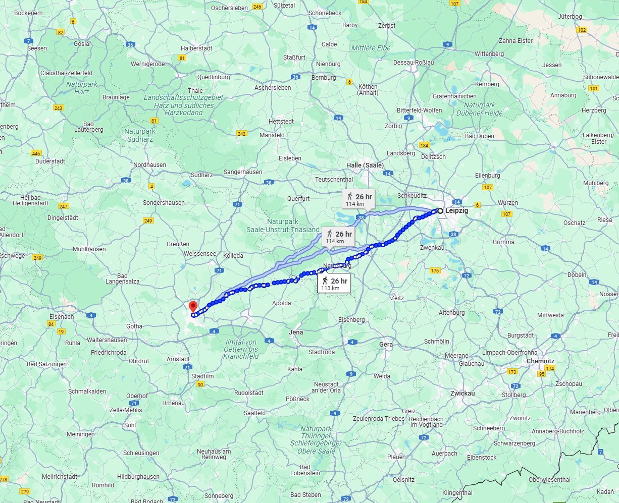 Anreise von Leipzig Zu Erfurt Über 