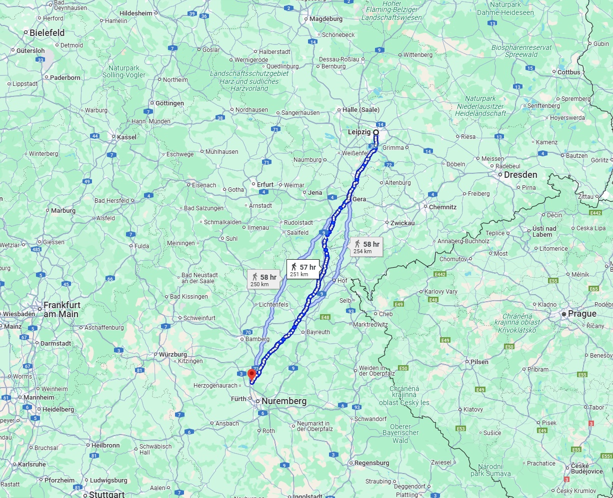 Anreise von Leipzig Zu Erlangen Über 