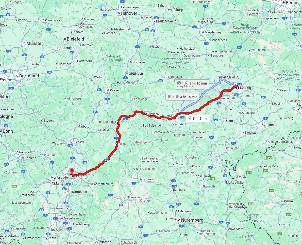 Anreise von Leipzig Zu Frankfurt am Main Über 