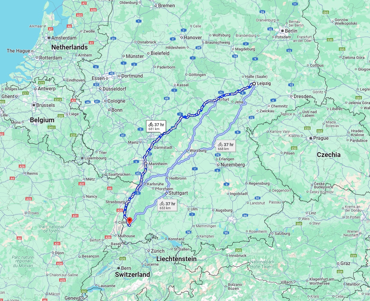 Anreise von Leipzig Zu Freiburg im Breisgau Über 