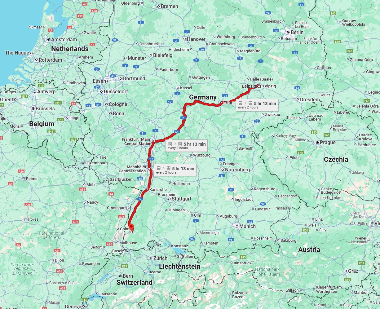 Anreise von Leipzig Zu Freiburg im Breisgau Über 