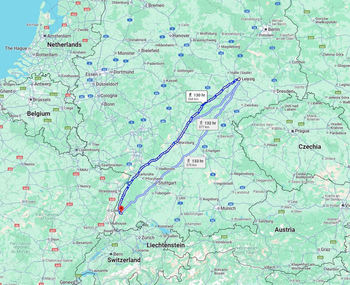 Anreise von Leipzig Zu Freiburg im Breisgau Über 