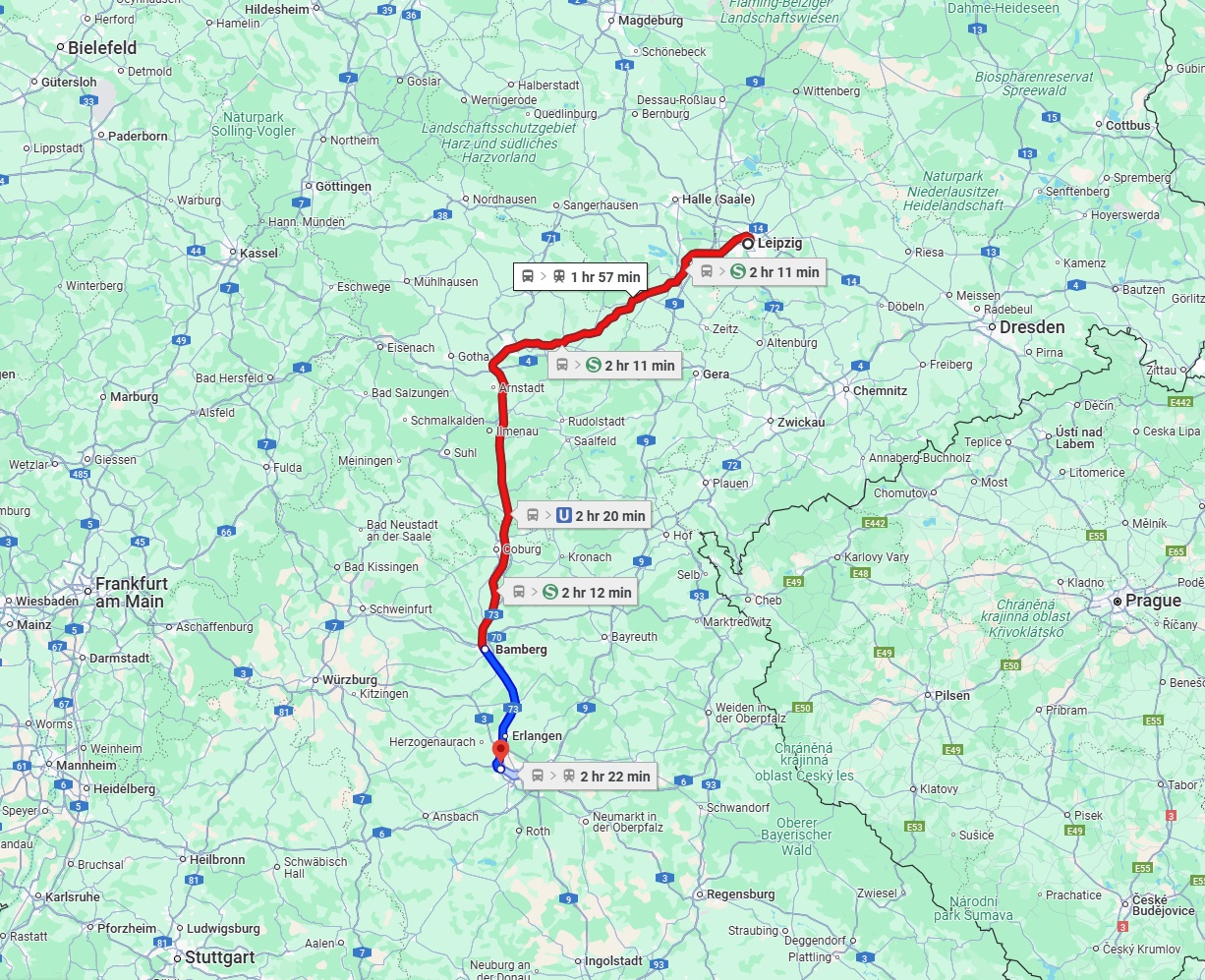 Anreise von Leipzig Zu Fürth Über 