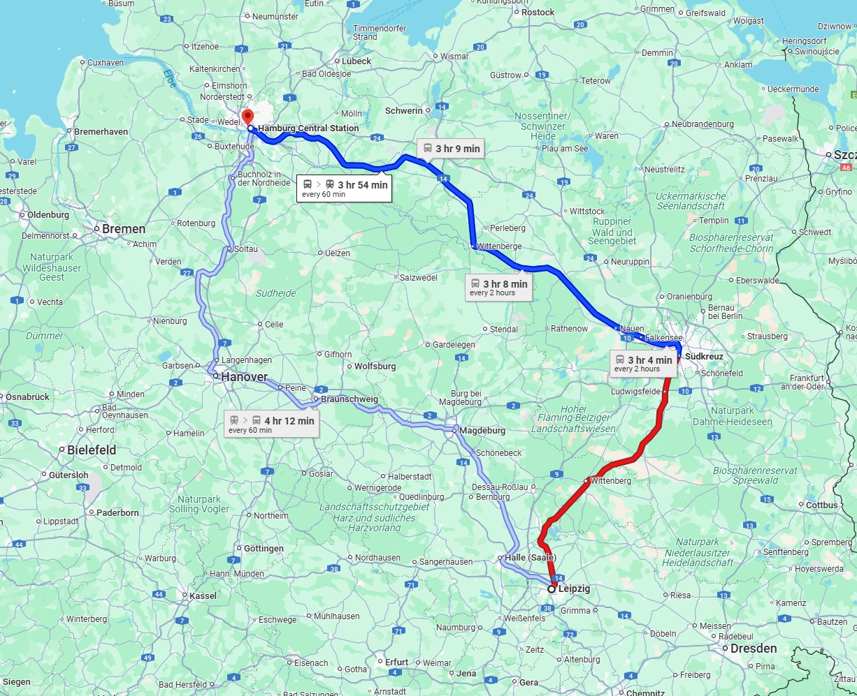 Anreise von Leipzig Zu Hamburg Über 