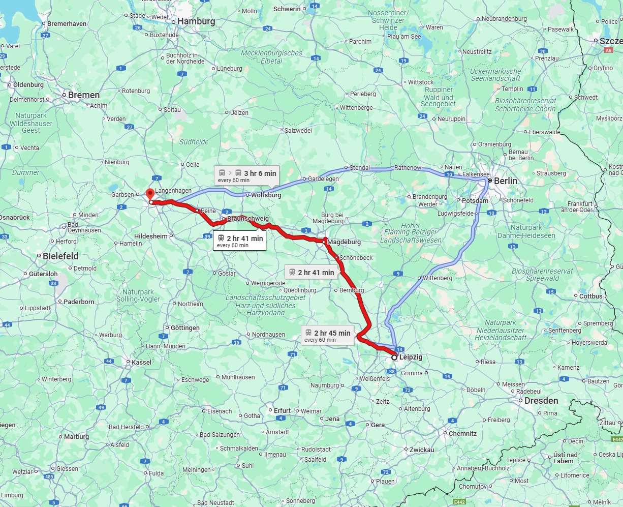 Anreise von Leipzig Zu Hannover Über 