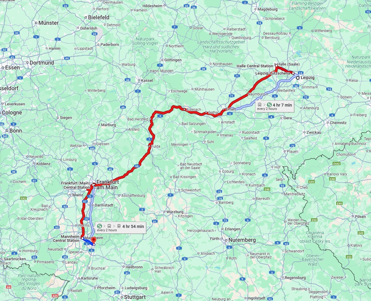 Anreise von Leipzig Zu Heidelberg Über 
