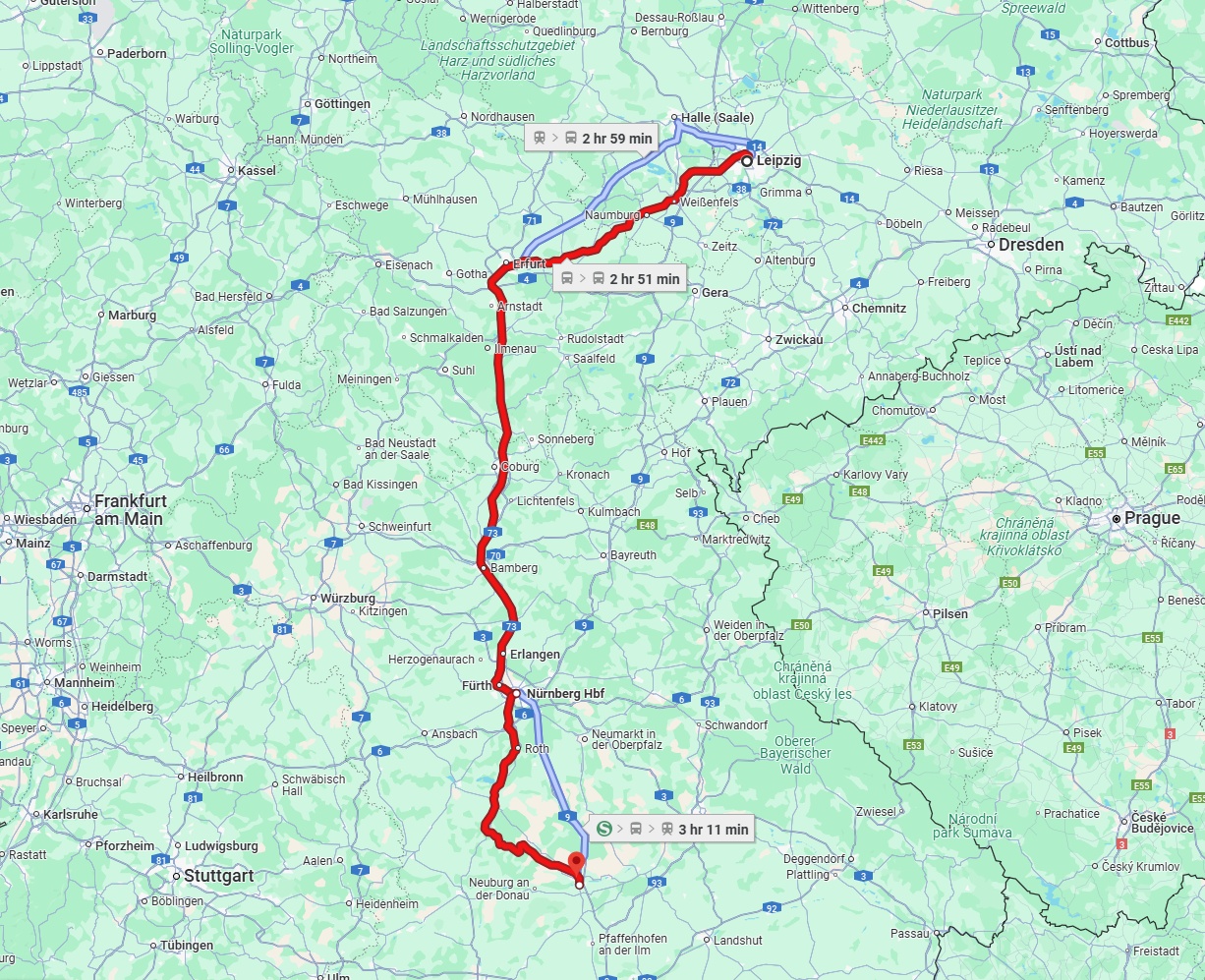 Anreise von Leipzig Zu Ingolstadt Über 