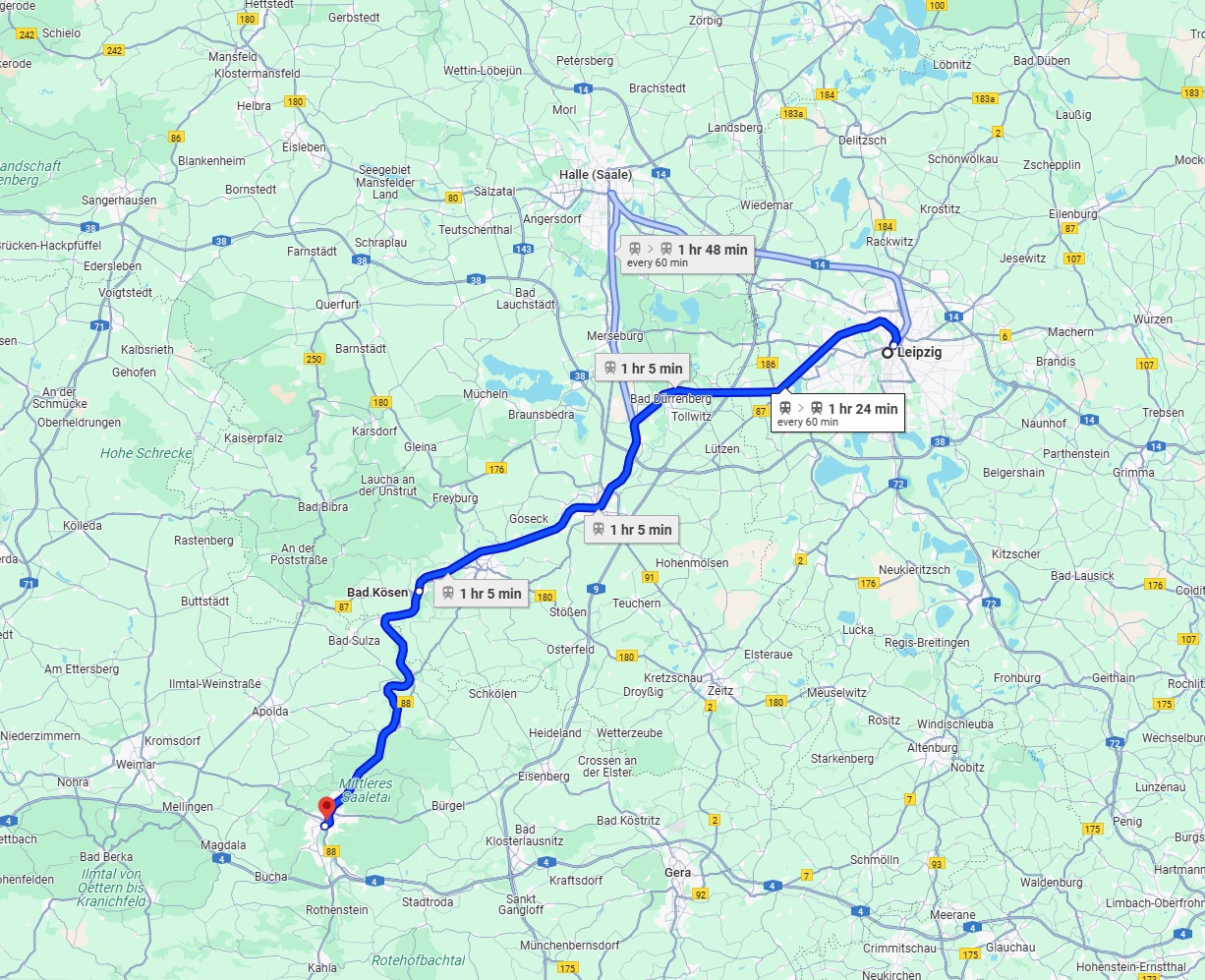 Anreise von Leipzig Zu Jena Über 