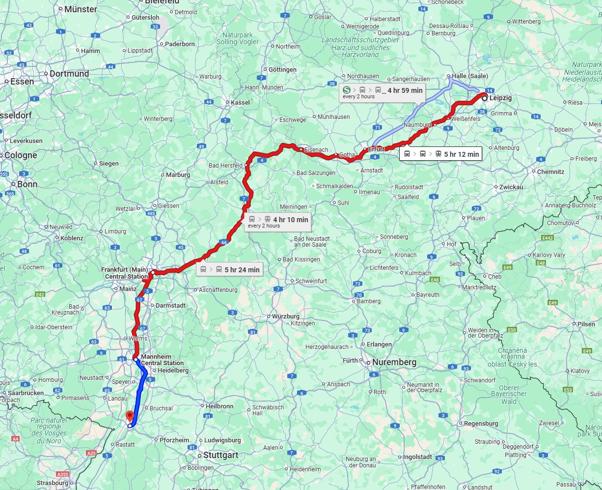 Anreise von Leipzig Zu Karlsruhe Über 