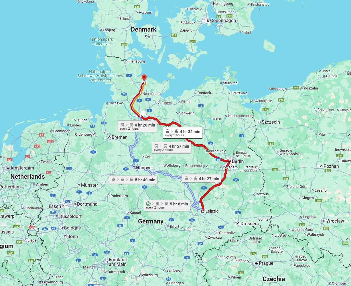 Anreise von Leipzig Zu Kiel Über 