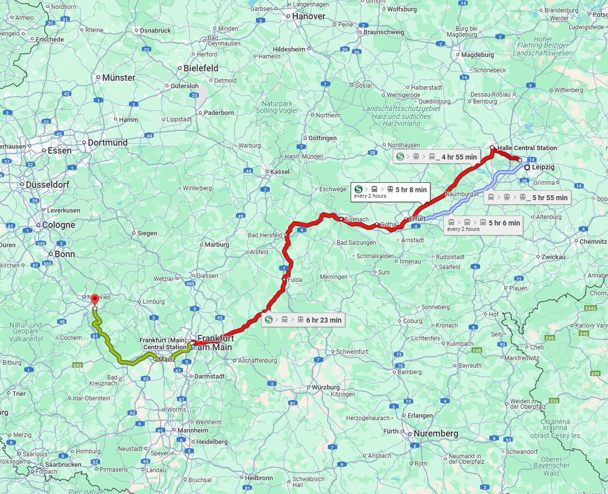 Anreise von Leipzig Zu Koblenz Über 