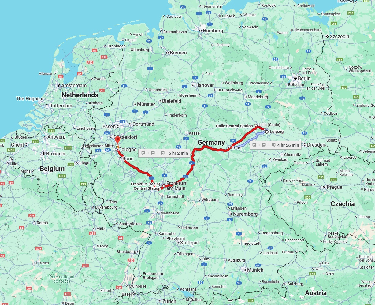 Anreise von Leipzig Zu Leverkusen Über 