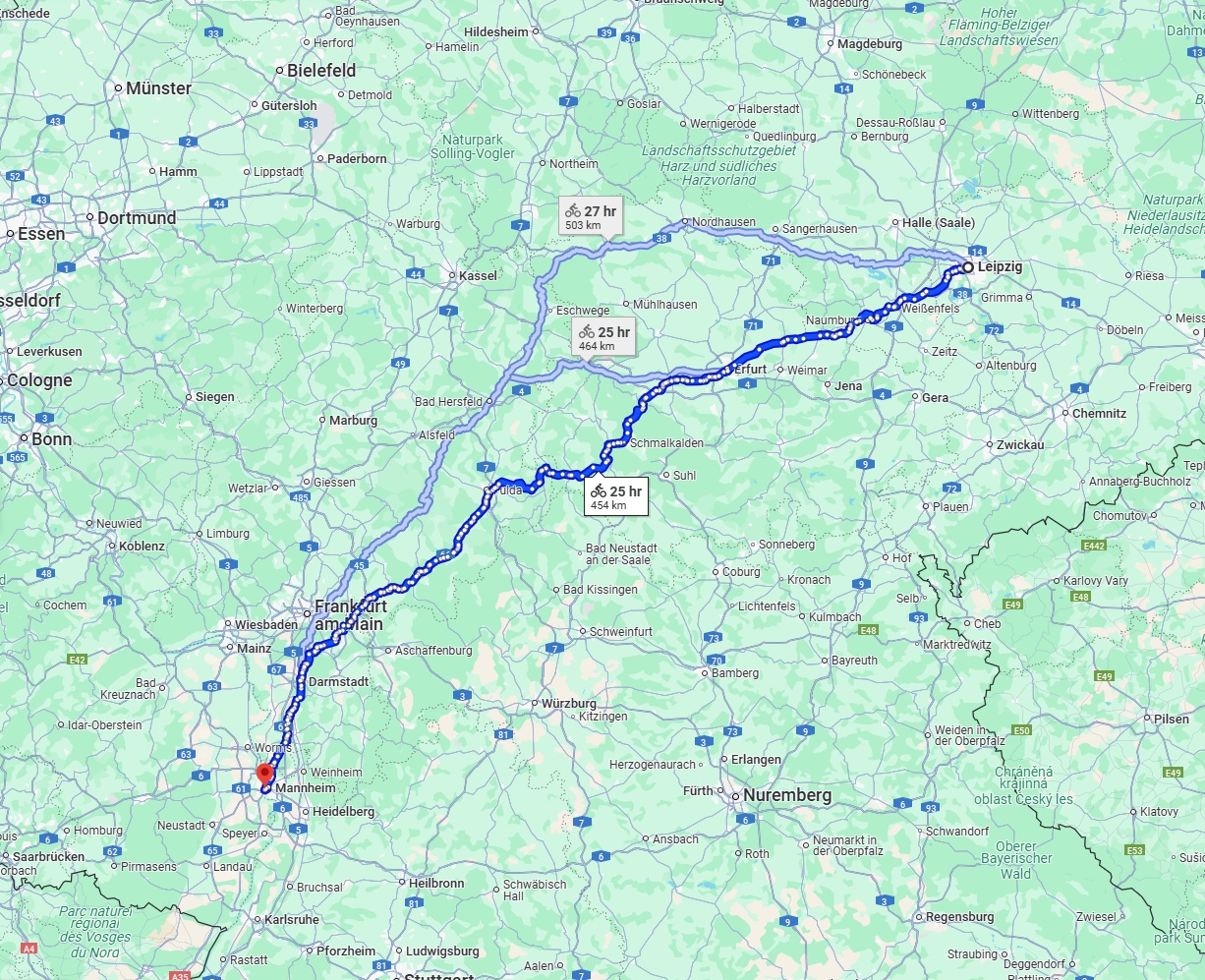 Anreise von Leipzig Zu Ludwigshafen am Rhein Über 