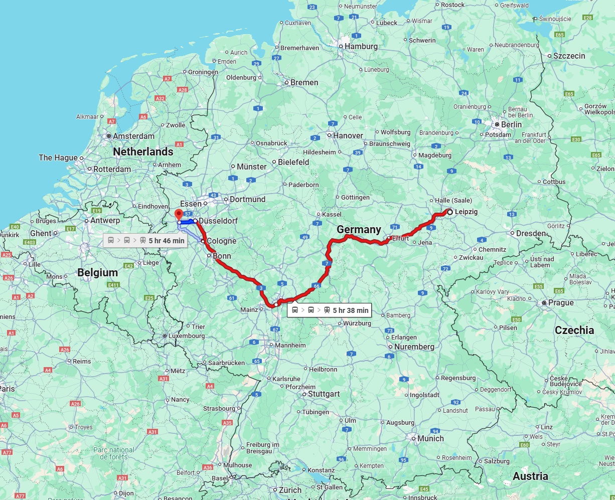 Anreise von Leipzig Zu Mönchengladbach Über 