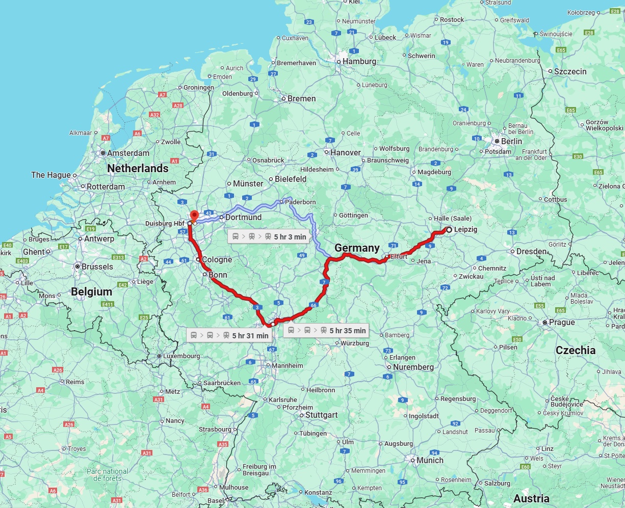 Anreise von Leipzig Zu Mülheim an der Ruhr Über 