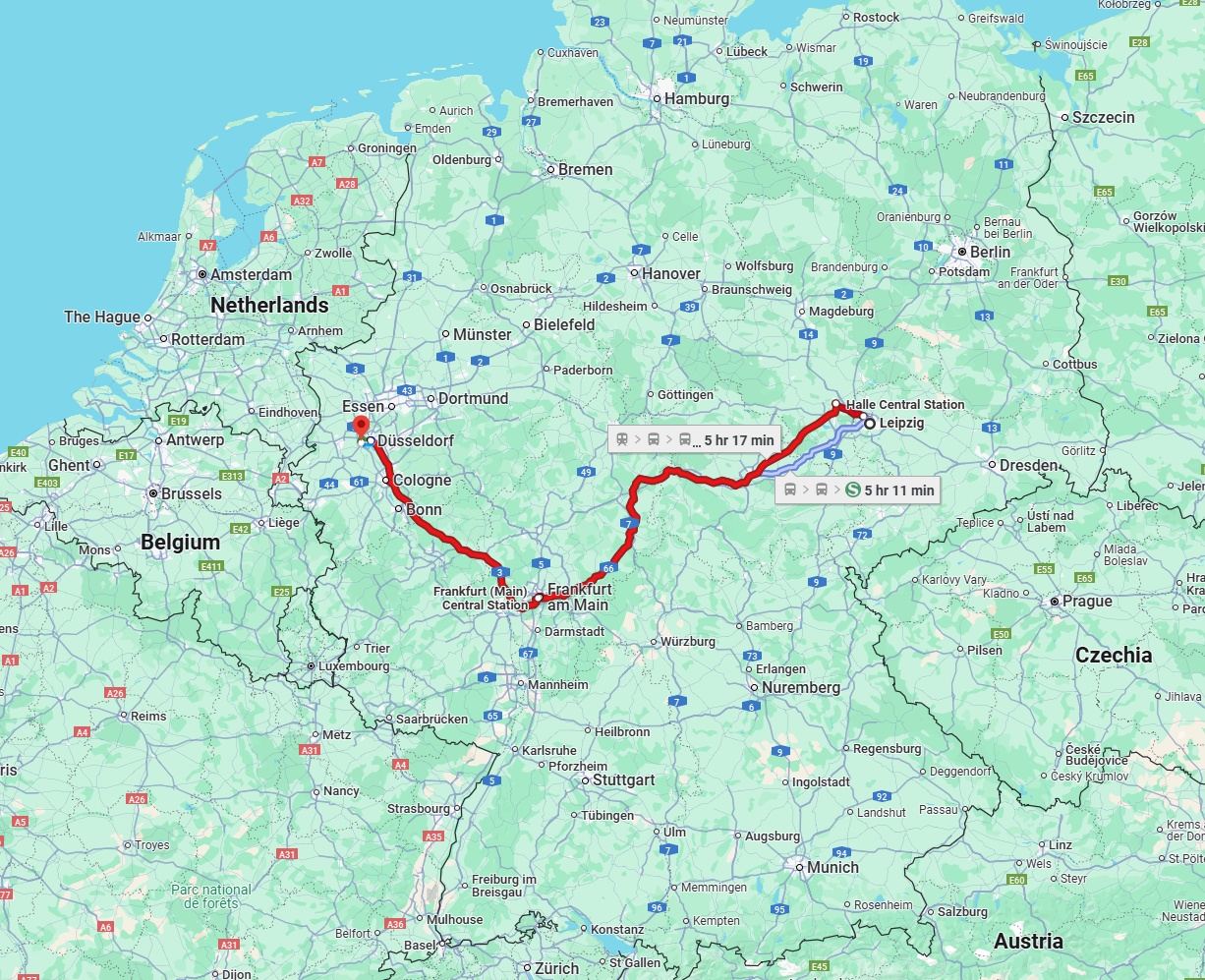 Anreise von Leipzig Zu Neuss Über 
