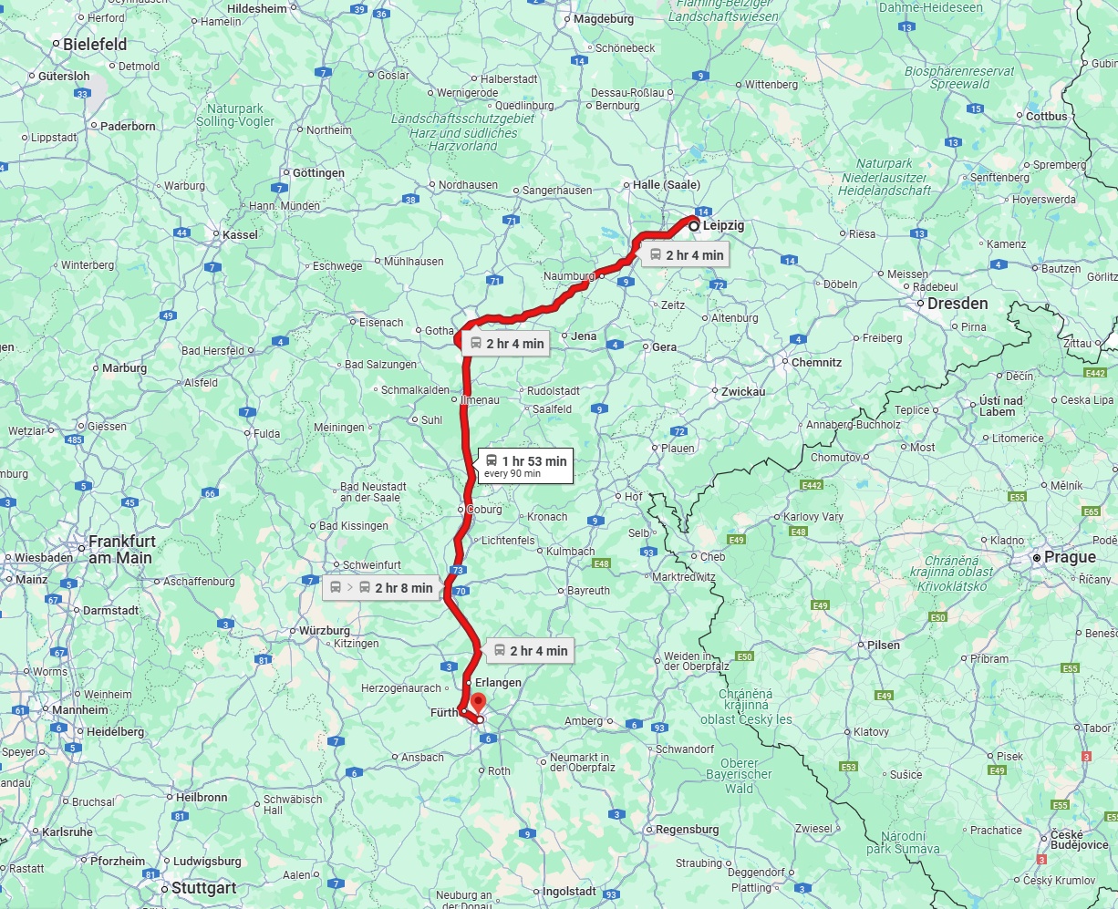 Anreise von Leipzig Zu Nürnberg Über 