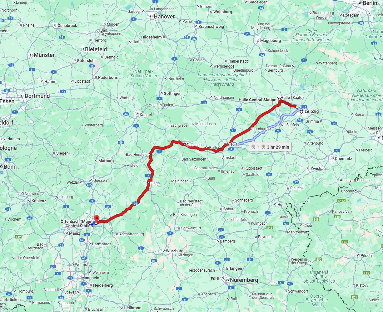 Anreise von Leipzig Zu Offenbach am Main Über 