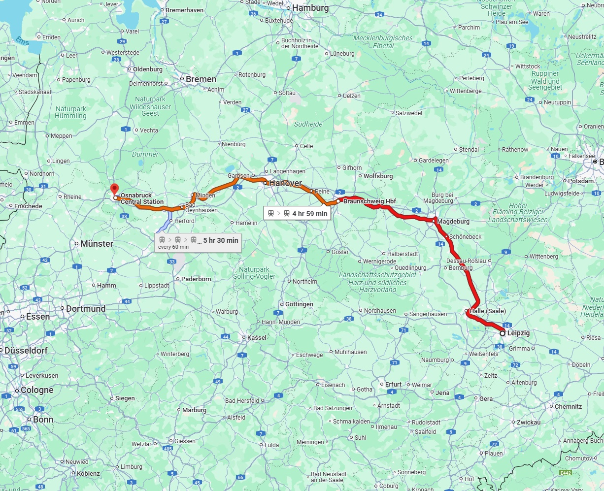 Anreise von Leipzig Zu Osnabrück Über 