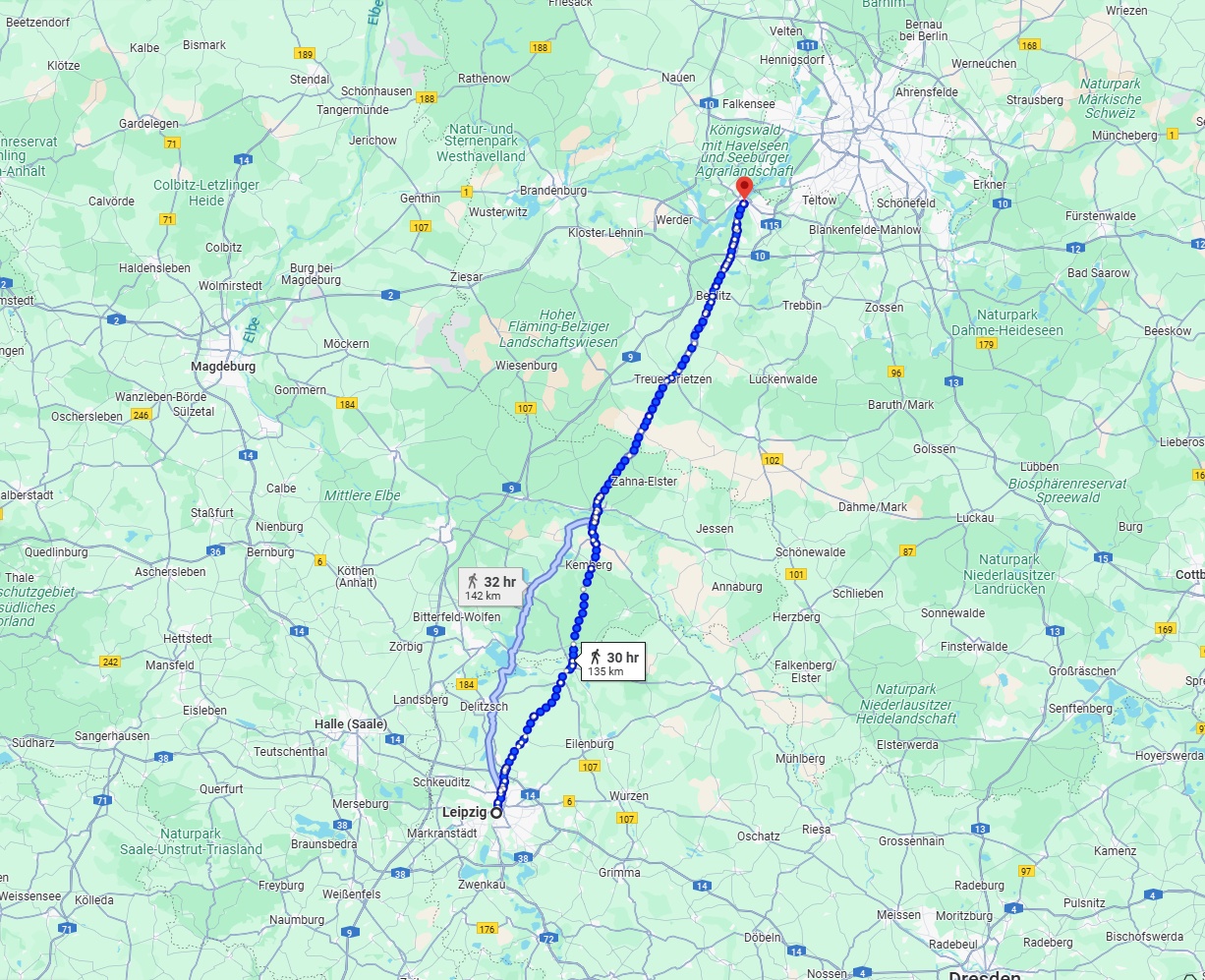 Anreise von Leipzig Zu Potsdam Über 