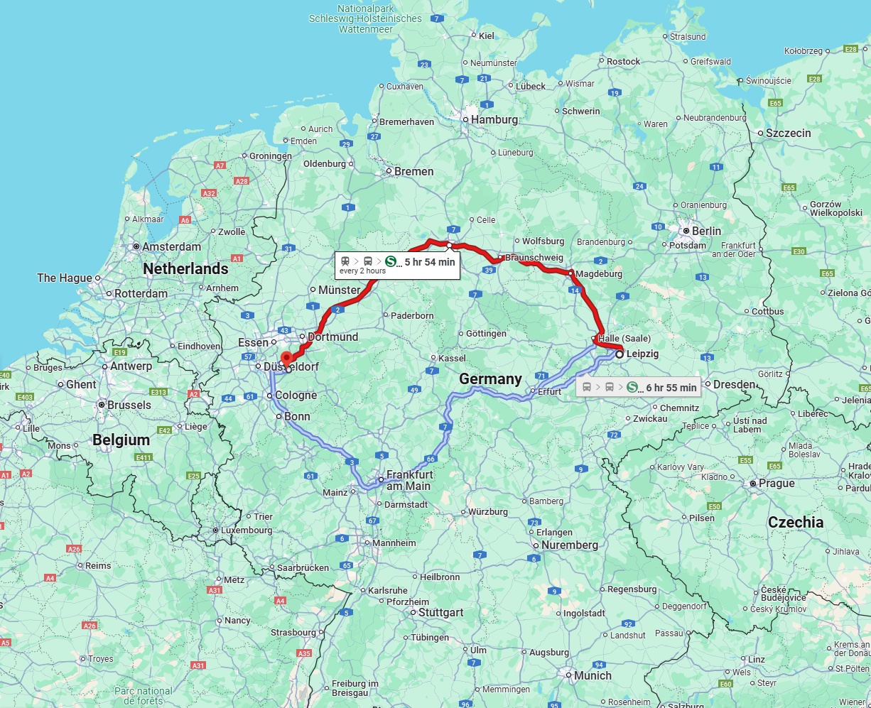 Anreise von Leipzig Zu Remscheid Über 